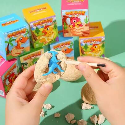 恐龙化石挖掘套件 - 独特的恐龙蛋和 12 个可爱的恐龙发现，挖掘几个独特的恐龙蛋，古生物恐龙蛋套装，复活节彩蛋、复活节派对和生日派对的理想礼物