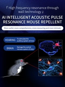 1PC/2PCS/4PCS 智能超声波驱虫器，脉冲共振驱鼠器，美国 A 型插头 (110-127V)，大功率物理超声波害虫控制，高频共振波，360° 全向覆盖，波形扫描，自动调谐，节能，静音低噪音，适用于家庭、厨房、办公室、酒店、仓库，有效室内灭虫，驱蚊驱鼠