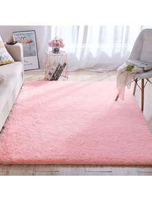 Shaggy Rug 2.00 X 1.50 Living Room Bedroom Office - 淺粉色 - 查看 2