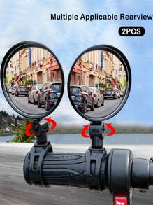 Rearview Mirror 2 PCS Bicycle Mirror Handlebar Rearview Mirror Wide Angle 360°Rotate Looking Glass Universal Cycling Bicycle Rear View Mirror For E-Bike MTB Scooter Motorcycle Road Bike Ordinary Bikes Etc.