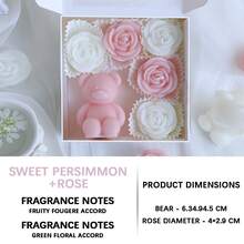 Bộ quà tặng nến thơm hoa mẫu đơn 6 cái/hộp, 1 nến lớn 5 nến nhỏ, trang trí nhà cửa khách sạn, trang trí không khí sinh nhật, bộ quà tặng kỷ niệm ngày cưới Ngày của mẹ, hộp đơn hoặc tùy chọn bộ - Nhiều màu - Xem 17