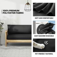 Solid Futon Cover Slipcover Fit 6"- 8" Futon Mattresses Grey, Full Size 54x75 Inch - Black - View 5
