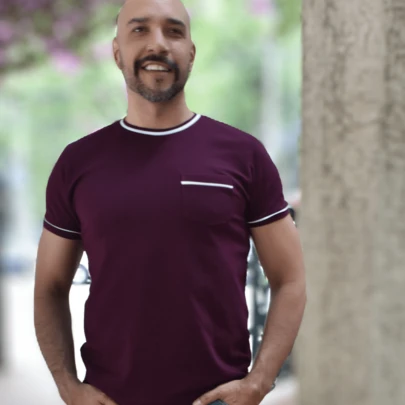 Playera manga corta, 100% algodon   Verano    Regular    Ribete en contraste  Bolsillo    Día del Padre    Playera manga corta, 100% algodon