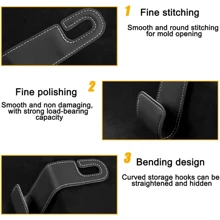 1pc Car Hooks, Car Seat Back PU Leather Storage Hook, Multi-Function Hanger For Keys Purse, Handbag Earphone Charging Cable Umbrellas Coats Car Organizer