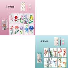 10 ورقة/طقم مجموعة دليل كتاب بورق مائي DIY لوحة مائية, دفتر مائي محمول, علامة كتاب مصنوعة يدويًا, ورق تلوين ملائم كهدايا الأعياد, عودة إلى المدرسة, لوازم مدرسية