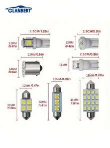 GLANBERT Brandneue 42 Stück/set Led Autos Keillichter T10 Auto Innenlicht T5 Karte Dome Birne Rücklicht Nummernschild Beleuchtung Kofferraum Birnen