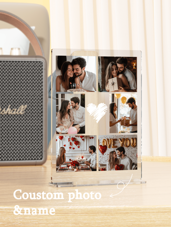 1pc Personalized Acrylic Plaque Custom Photo And Text Couple Unique Gift For Her/Him, Ideal For Valentine's Day, Mother's Day, Birthdays, Anniversaries, Graduation, Weddings, Father's Day, Valentine Day Decor Ornamental Fashionable For Daughter, Workers For Anniversaries, For Valentine's Day Mother's Day Birthdays Children's Day Graduation Weddings Father's Day Housewarming School, Home, Office Gifts,Multi-Functional, Ornamental,Reusable,Exquisite,Stylish,High-Quality,Colorful,Modern,Custom,Personalized,Unique,Ideal Gifts For Him,Ideal Gifts For Her,Boyfriend,Dad,Girlfriend,Mom,Family,Friends,Tea Room,Home,Garden,Office,For Anniversaries,For Valentine's Day,For Mother's Day,For Birthdays,For Father's Day,For Graduation,For Weddings,For Housewarming,Customized Home Decor Supplies,Elegant Living,Artful Living