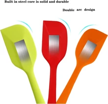 1 Stück Premium Silikon Spatel Set - Antihaftbeschichtet, Hitzebeständiges Küchenutensil für Kochen, Backen, Wenden - Spülmaschinenfest - für Hobbyköche & Bäcker - perfekt für den täglichen Gebrauch & als Geschenk - Zufallsfarbe