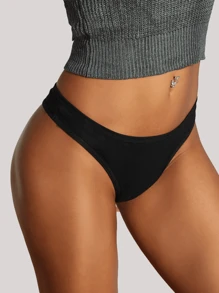 13 Pcs Cotton  Casual-Sporty  Casual-Comfy    Letter  Plain    Low Rise    Thongs For Women