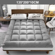 Hotel Quality Mattress Topper 4 Inch/10cm Thick Deep Heavy Fill Comfort Single, Double, King, Ultimate Softness & Support - Grey - View 6