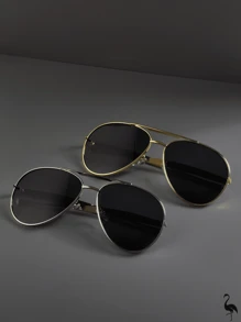 Gafas de moda con montura de metal de estilo aviador, diseño unisex para vacaciones, uso casual y versátil - Nuevos modelos 2025