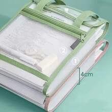 Vertical File Organizer Bag,Extended Waterproof Folder,13 Pockets Large Capacity Binder Pocket Organizer, Folders,Portable Transparent File Pouch With Handle Snap Button