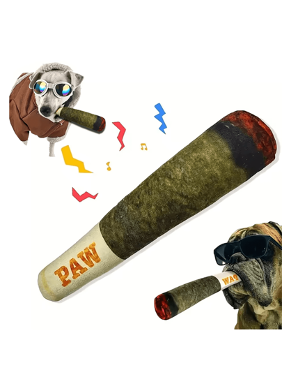 1 peça de pelúcia realista, boneco de charuto com som, boneco de mastigação para cuidados dentários, adequado para cães pequenos/médios, presente perfeito para animais de estimação