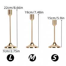 3pcs Metal Candle Holders, Tabletop Decoration For Candlelight Dinner Photos, Wedding Anniversary Party, Home Hotel Decor, Birthday Gift (Candles Not Included)