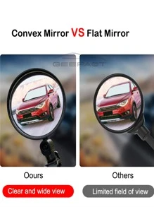 Rearview Mirror 2 PCS Bicycle Mirror Handlebar Rearview Mirror Wide Angle 360°Rotate Looking Glass Universal Cycling Bicycle Rear View Mirror For E-Bike MTB Scooter Motorcycle Road Bike Ordinary Bikes Etc.