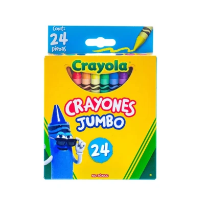 Crayón Redondo Jumbo | Modelo 52-0312 | Caja con 12 Crayones de Colores Surtidos | Diseño Ergonómico para Manos Pequeñas | Cuerpo Grueso y Resistente | No Tóxicos y Seguros para Niños | Ideales para Uso Escolar y Preescolar | Trazos Suaves y Colores Intensos