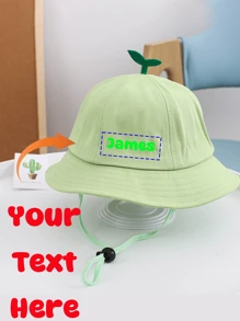 Customizable Kids UV-Blocking Bucket Hat With Image Upload & Personalized Name | UPF50+ Sun Protection Beach Hat, Suitable For Outdoor Adventure, School Play, Family Travel | Breathable Adjustable Design