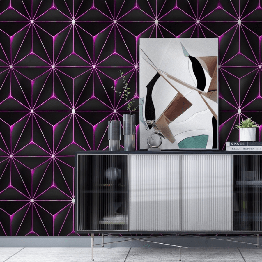 1 Roll Of 3D Technology Oriented Self-Adhesive Wallpaper Made Of PVC Material, Suitable For Gaming Rooms, KTV Flash, Bar And Private Room Decoration Background Walls. Suitable For Home TV Background Walls, Living Rooms, Bedrooms, Gaming Rooms, Etc KTV, Various Venues Such As Bars
