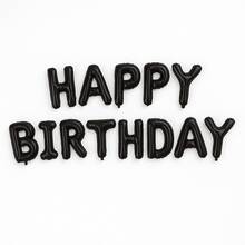 Happy Birthday Letter Kit Metallic Balloons 16'' - 黑色 - 查看 1