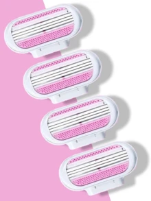 1 Handle + 8 Blades Set 8 Blades 12 Blades Women Bikini Manual Hair Removal Tool 3 Layers Stainless Steel Razor Blades Replaceable Razor Blades