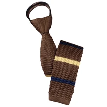 Corbata de punto a rayas con cabeza plana, ajustable, suave y sin nudos, corbata automática con cremallera como accesorio para traje de chico