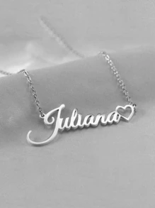 1 pieza Collar personalizado con corazón hueco y nombre en oro/plata, regalo del Día de San Valentín, collar de acero inoxidable para mujer, regalo para parejas, regalo personalizado para amigos, familia y ocasiones especiales como cumpleaños, aniversario, graduación, fiesta (solo en inglés)