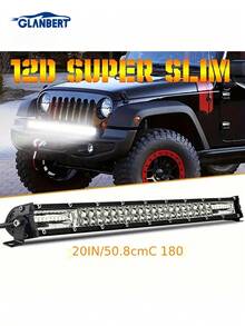 GLANBERT 20 英寸/15 英寸/8 英寸超亮双排 LED 灯带聚光灯汽车 LED 工作灯可调支架泛光灯组合密封光束适用于拖拉机、4X4、越野车、4WD、ATV、卡车 - 12V 24V - 白色 - 查看 8