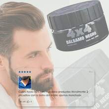 Cera balsamo barba bigote cubre canas con color tinte de pelo instantáneo para hombre semipermanente cera de barba color fuerte pintura de barba tinte colorante de barba bálsamo de bigote de ennegrecimiento temporal natural - Negro - Ver 10