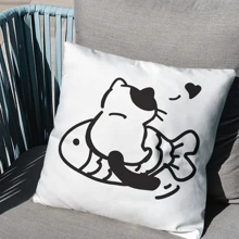 4pcs Cute Cat Pattern Pillowcase - Soft Plush Single-Sided Printed Pillow Cover Suitable For Sofa, Bed And Couch - Home Decor Without Pillow Insert - Add Comfort And Style To Your Sleep Space
