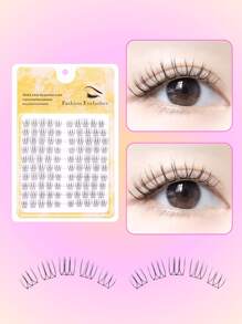 Set de 100 piezas de pestañas postizas coreanas de estilo kawaii en forma de U, natural, DIY, de 8-11mm, con rizo DD, tallo negro, perfectas para escenario, fiesta o festival