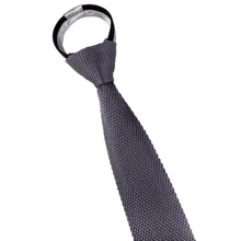 Corbata de punto a rayas con cabeza plana, ajustable, suave y sin nudos, corbata automática con cremallera como accesorio para traje de chico