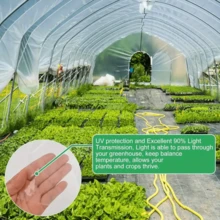 1pc EWONICE Clear Plastic Greenhouse Film, 6 Mil Polyethylene Greenhouse Garden Plant Cover Sheeting Freeze Frost Protection UV Resistant For Horticulture, Garden And Agriculture - Transparent - View 8