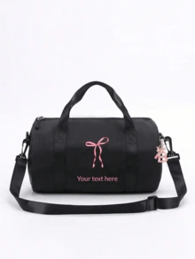 Personalized Dance Bag, Customizable With Your Name. Ideal For Dance, Sports, Latin Dance And Various Occasions. Large Capacity Design Allows It To Be Used As Both A Shoulder Bag And A Travel Bag, Practical And Convenient For Daily Use. Also Makes A Great Gift For Friends And Family. - Black Pink Letter Pendant - View 9
