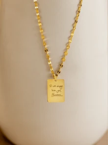 Custom Handwriting Necklace, Actual (Your Own) Handwriting, 14k Gold Engraved Pendant, Personalized Signature Jewelry, Perfect Gift,Suitable For Women, Personalized Gift For Friends, Couples And Family, Special Design Birthday Gift Jewelry,Gifts For Her Girlfriend,Mom,Family,Friends For Anniversaries,For Birthdays,For Daily Wear,For Prom,For Mother's Day,For Valentine's Day,For Graduation,For Weddings
