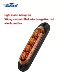 GLANBERT 4 件装卡车 4 LED 镜头侧灯 12-24 伏拖车警示灯汽车标志灯应急照明灯