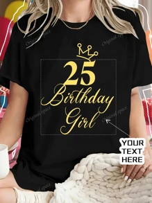 Maglietta larga personalizzata per festa di compleanno, anniversario, abiti di gruppo per raduni di famiglia, personalizzabili con logo, foto, coppia, famiglia, animale domestico, amici, abbigliamento per festival musicali, top autunnale, top da donna, top nero, regalo per le vacanze, regalo di San Valentino, regalo per l'anniversario, regalo di nozze, regalo per il migliore amico, abbigliamento da donna per festival musicali