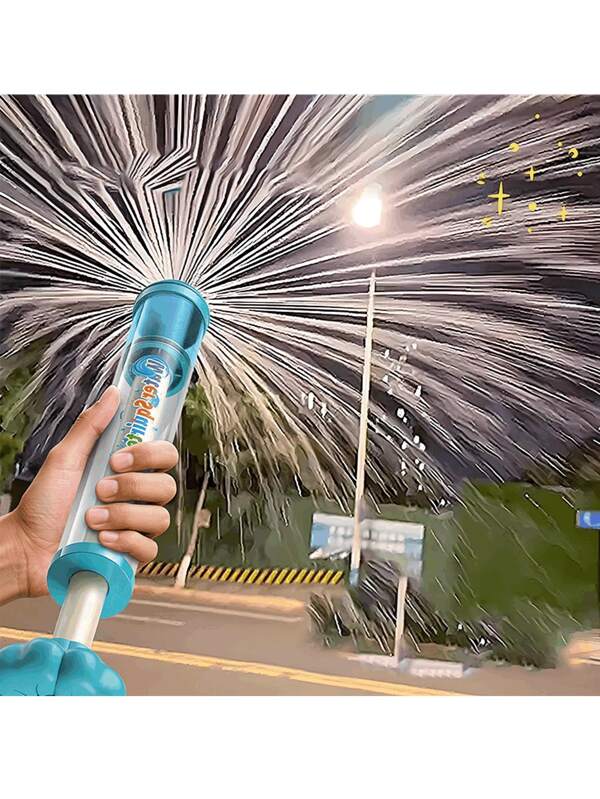 Pistola de água para fogos de artifício com corda, pistola de água de brinquedo de alta capacidade para guerra aquática, brincadeira de praia, acessório fotográfico com atmosfera emocionante