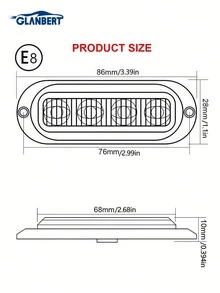 GLANBERT 4 件装卡车 4 LED 镜头侧灯 12-24 伏拖车警示灯汽车标志灯应急照明灯