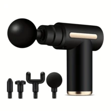 Portable Mini Fascia Gun, Rechargeable, With 4 Interchangeable Massage Heads, A Home-Use Electric Massage Gun For Muscle Fascia. - Red - View 5