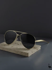Gafas de moda con montura de metal de estilo aviador, diseño unisex para vacaciones, uso casual y versátil - Nuevos modelos 2025