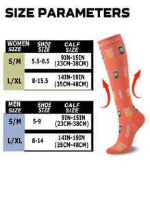 3 Pairs Vibrant Compression Calf Socks For Running & Hiking - Breathable, Stretchy Athletic Socks With Arch Support, Colorful Vibrant Cartoon Patterns Design, Machine Washable, 25% Elastane/75% Polyester