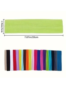 1pc/18/Pc Different Color Set Women Sports Headband, Women Hair Yoga Headband Soft Elastic High Elasticity Teen Girls Sports Headband Multiple Solid Colors, Polyester, Comfortable Four Seasons Elastic Headband - Sports Headband Back To School
