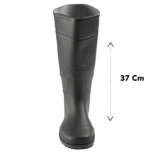 Bota Alta De Hombre Impermeable Para Lluvia Trabajo Exterior Jardinería Lava Autos Industria Ligera Resistentes Suela Antideslizante Fácil Limpieza Cómodas Ligeras - Negro - Ver 4