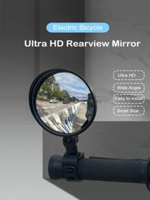 Rearview Mirror 2 PCS Bicycle Mirror Handlebar Rearview Mirror Wide Angle 360°Rotate Looking Glass Universal Cycling Bicycle Rear View Mirror For E-Bike MTB Scooter Motorcycle Road Bike Ordinary Bikes Etc.