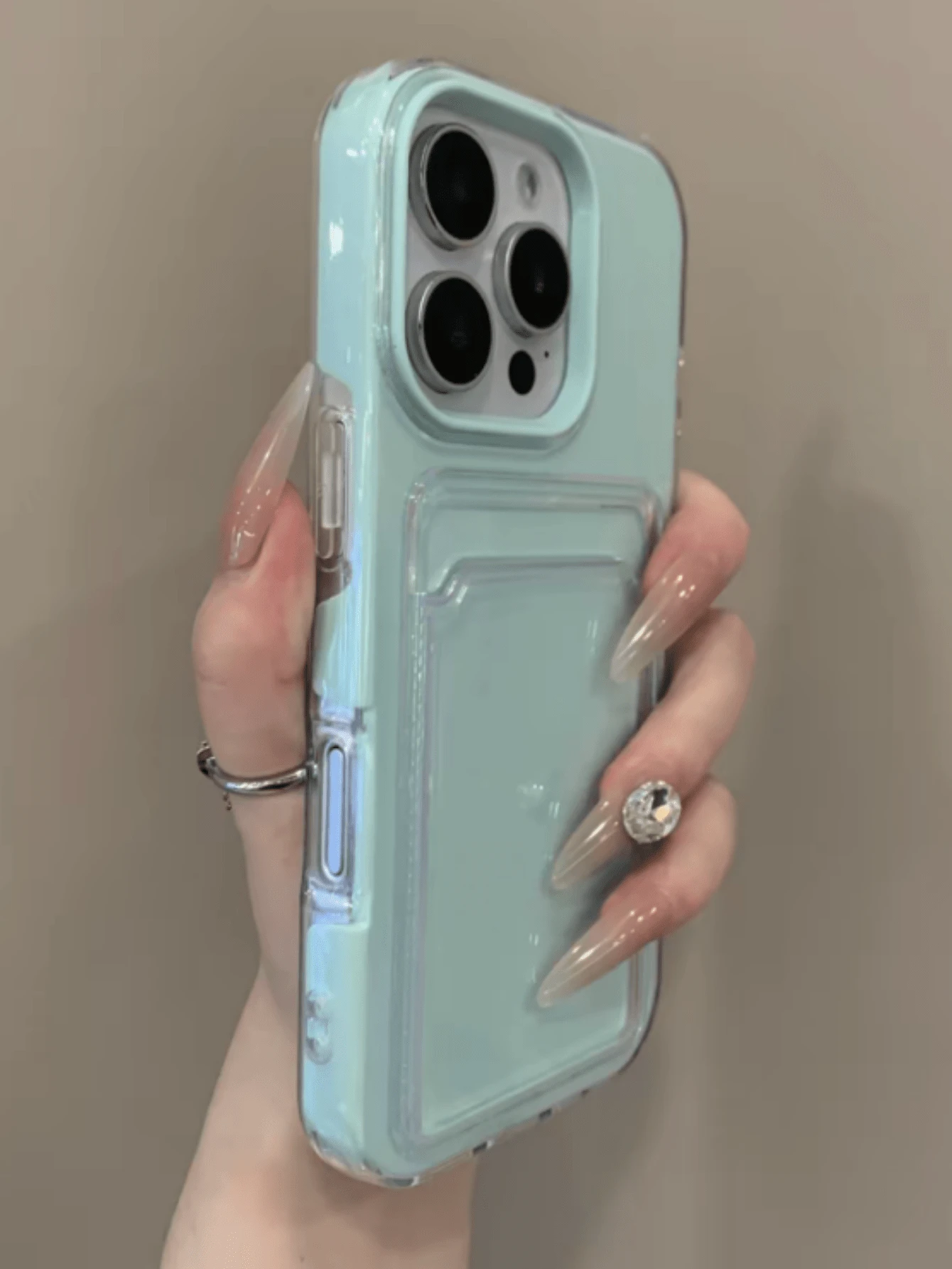 Minimalist Wallet Card Case Cardholder Phone Case 2-In-1 Candy Color Card Slot Phone Case, Suitable Compatible With Iphone 17 Pro/17 Pro Max/17 Air/17/16/15/14/13/12/11 Pro Max/16 Plus, Shock-Proof Transparent Soft Shell Spring Gift