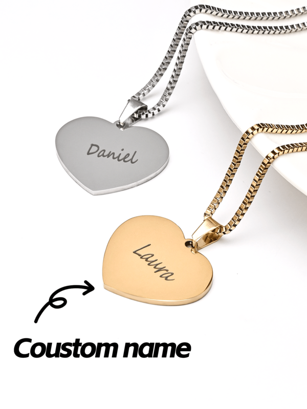 Personalized Love Name Necklace, Customizable Text, Love Pendant, Unique Chain, Perfect For Her Girlfriend, Mother, Family, Friends, Daughter To Attend Anniversaries, Valentine's Day, Mother's Day, Birthdays, Graduation Ceremonies, Daily Wear, Weddings, Dances, Gold Retro, Fashionable Customization, Unique, Personalized Ideal Gift, Suitable For Her