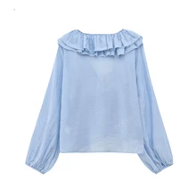Blouse femme décorative multi-couches micro-transparente polyvalente et décontractée de style européen et américain, printemps/été