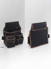 1pc Multifunctional Canvas Tool Storage Bag, Belt Electrician Tool Kit, Drill Waist Bag, Wrench, Screwdriver, Hardware Tool Bag, Storage Bag