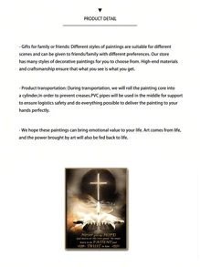 1 Stück Wandkunst, Poster, Religion, christliche Leinwandmalerei im Holzrahmen - Handgottes Zitat Muster, inspirierendes Zitat Leinwandkunst, Dekoration zum Aufhängen für Zuhause, Büro, Badezimmer, Wohnzimmer, Geschenk für sie, ihn
