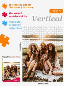 Rompecabezas personalizado DIY con 500 piezas, Rompecabezas personalizados a medida a partir de fotos para adultos, Regalos de cumpleaños personalizados para fiestas, Piezas de familias que encajan en el juego de descompresión PTDDZB07 - Multicolor - Ver 5